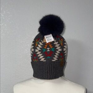 NWT !!  C . C Gray Knit Beanie with Pom Pom